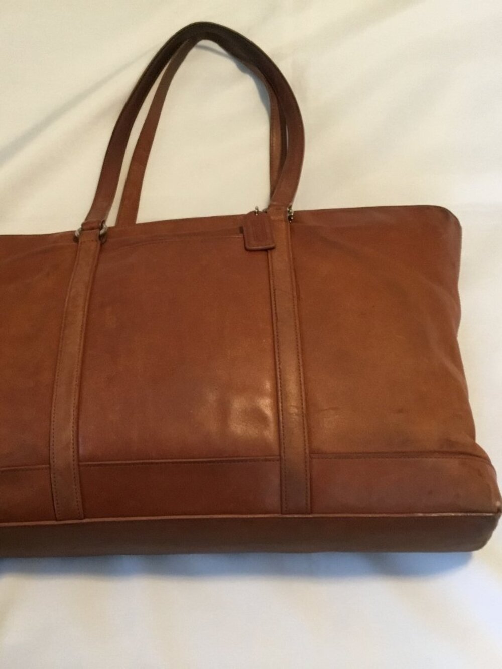 Vtg Coach Leather Tote Compartment Bag Market Laptop D2S-5332 Brown 16x13x2.5